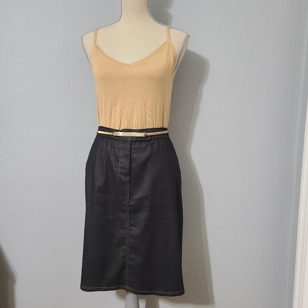To The Max Black Shiny Y2K Stretchy Skirt Size 9